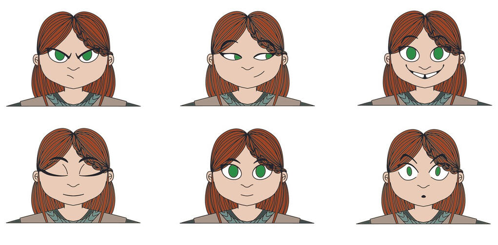 Frida, How To Train your dragon style experiment (2022) Expression Sheet